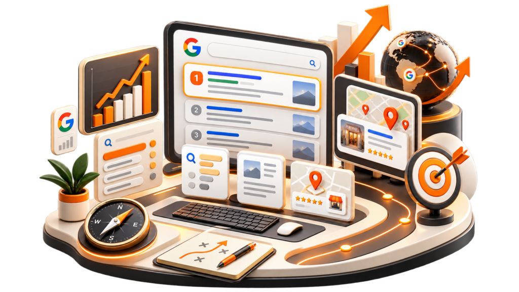 Analisi SEO di un sito web con dati su parole chiave, posizionamento e visibilità su Google