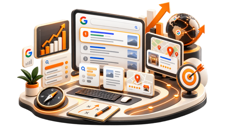 Análisis SEO de una web con datos sobre palabras clave, posicionamiento y visibilidad en Google