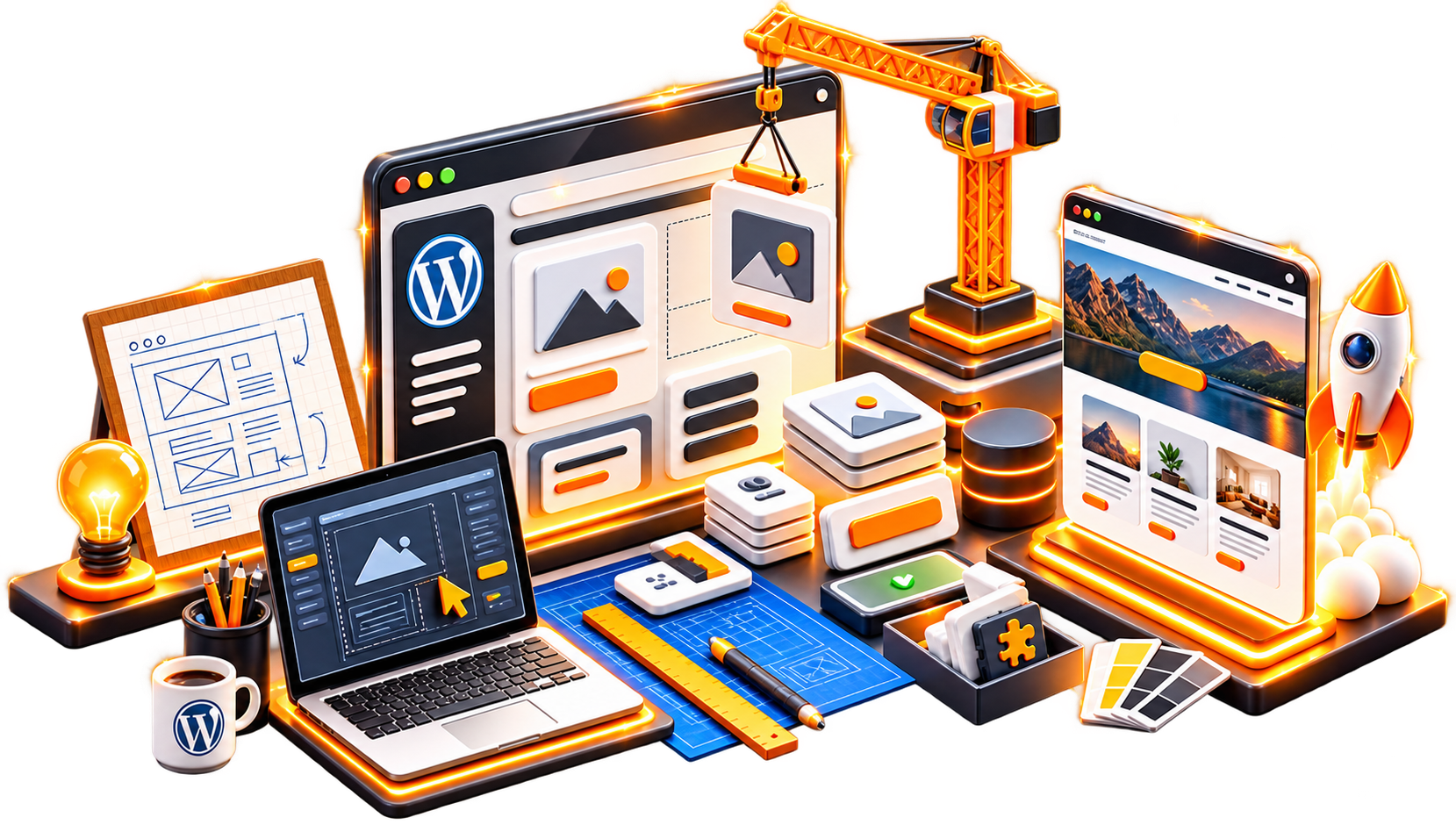 Diseño de una página web profesional con WordPress, contenidos organizados e interfaz adaptable