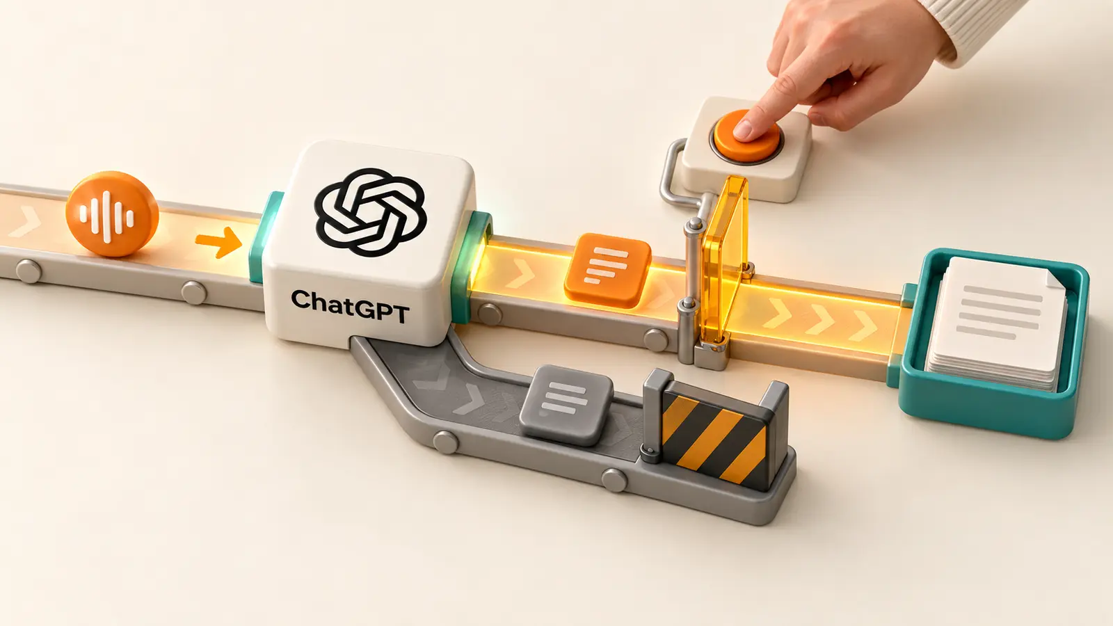 Una richiesta vocale entra in ChatGPT e supera un controllo dei permessi solo dopo l’approvazione manuale.