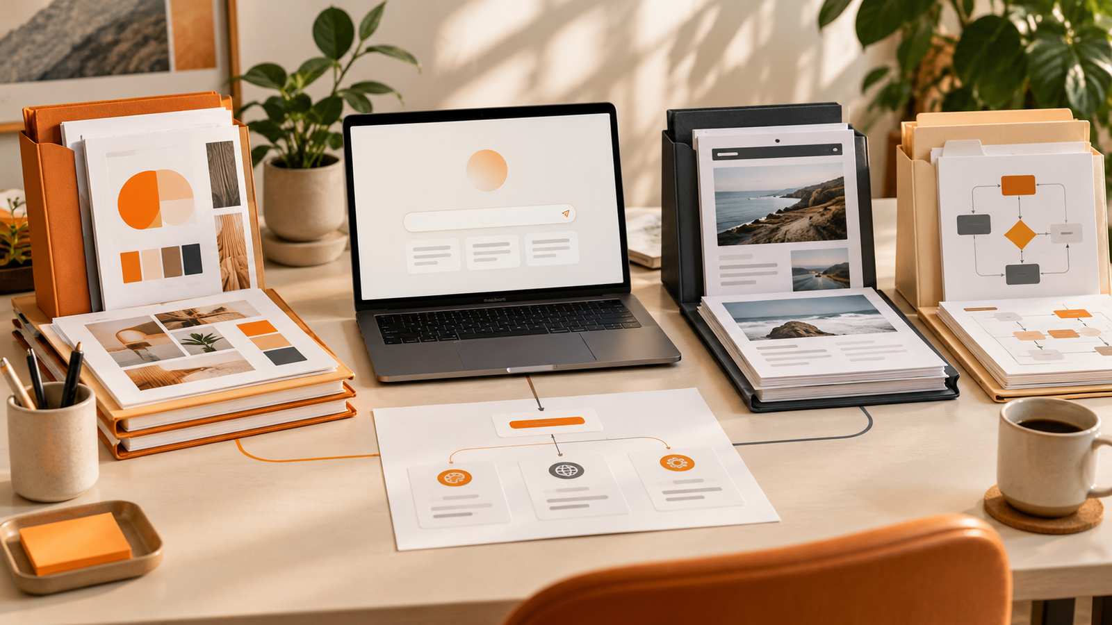 Documentos de marca, web y procesos ordenados alrededor de un asistente de IA