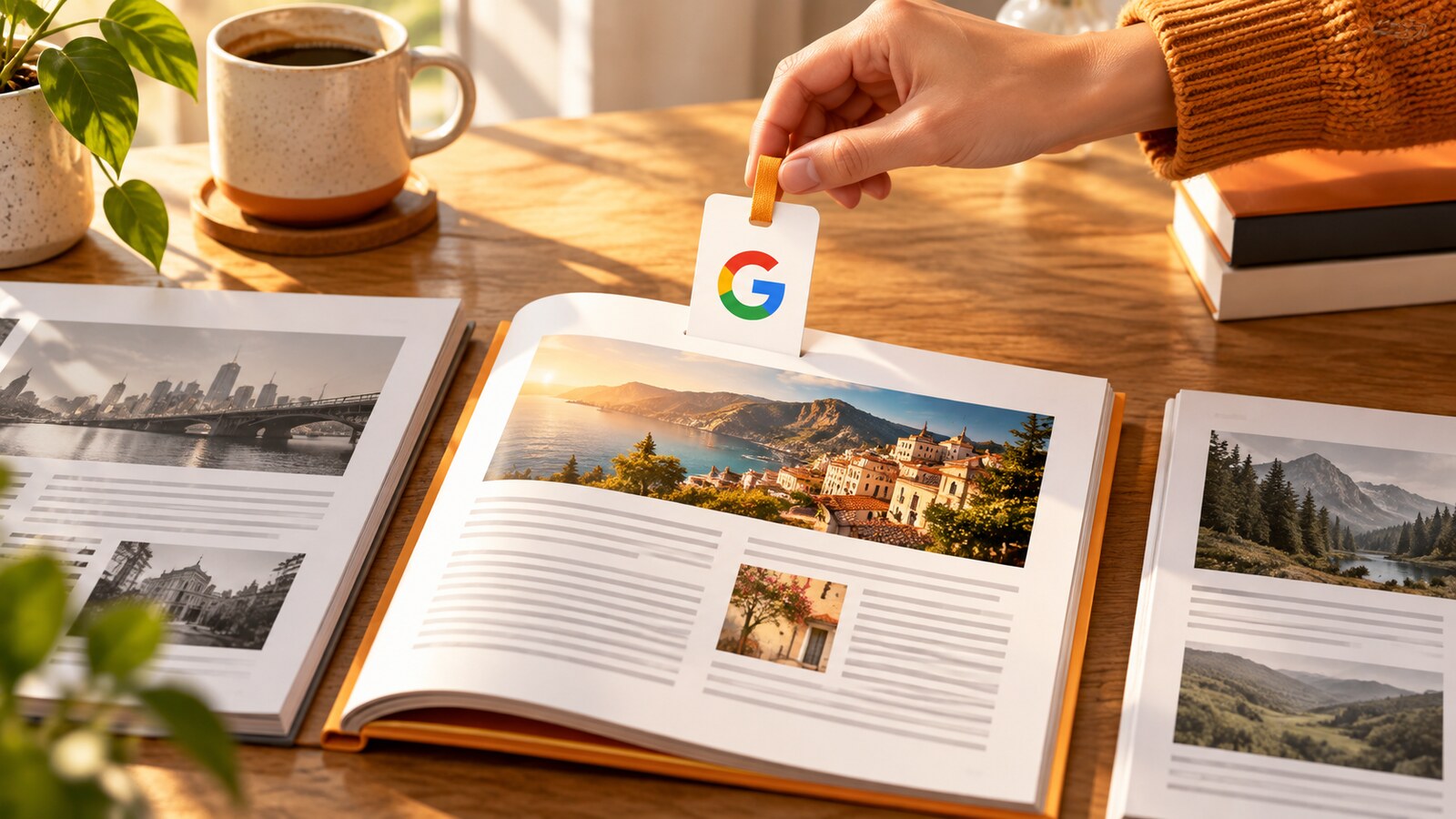 El logotipo de Google sobre carpetas editoriales representa la elección de una fuente preferida